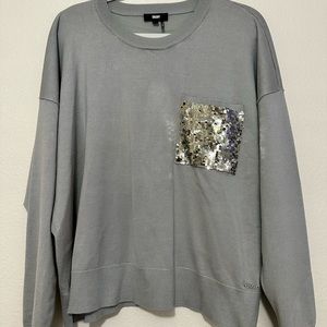 DKNY Sequin Pocket Oversized Sweater XL